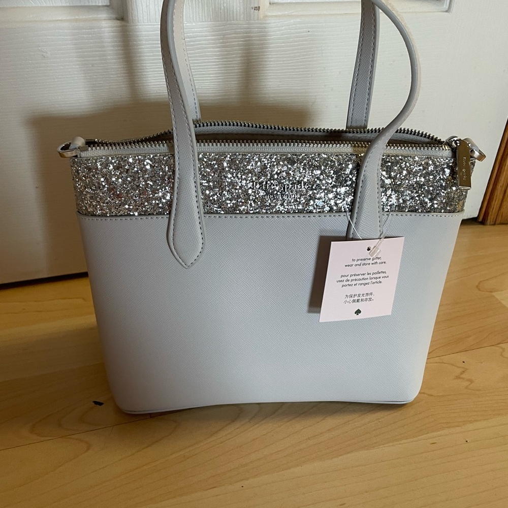 Kate Spade White and Silver Satchel - Picture 6 of 7